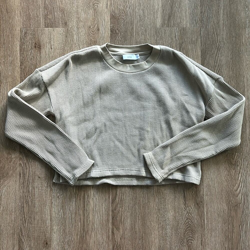 Onia‎ Cropped Long Sleeve Thermal Tan Size XS